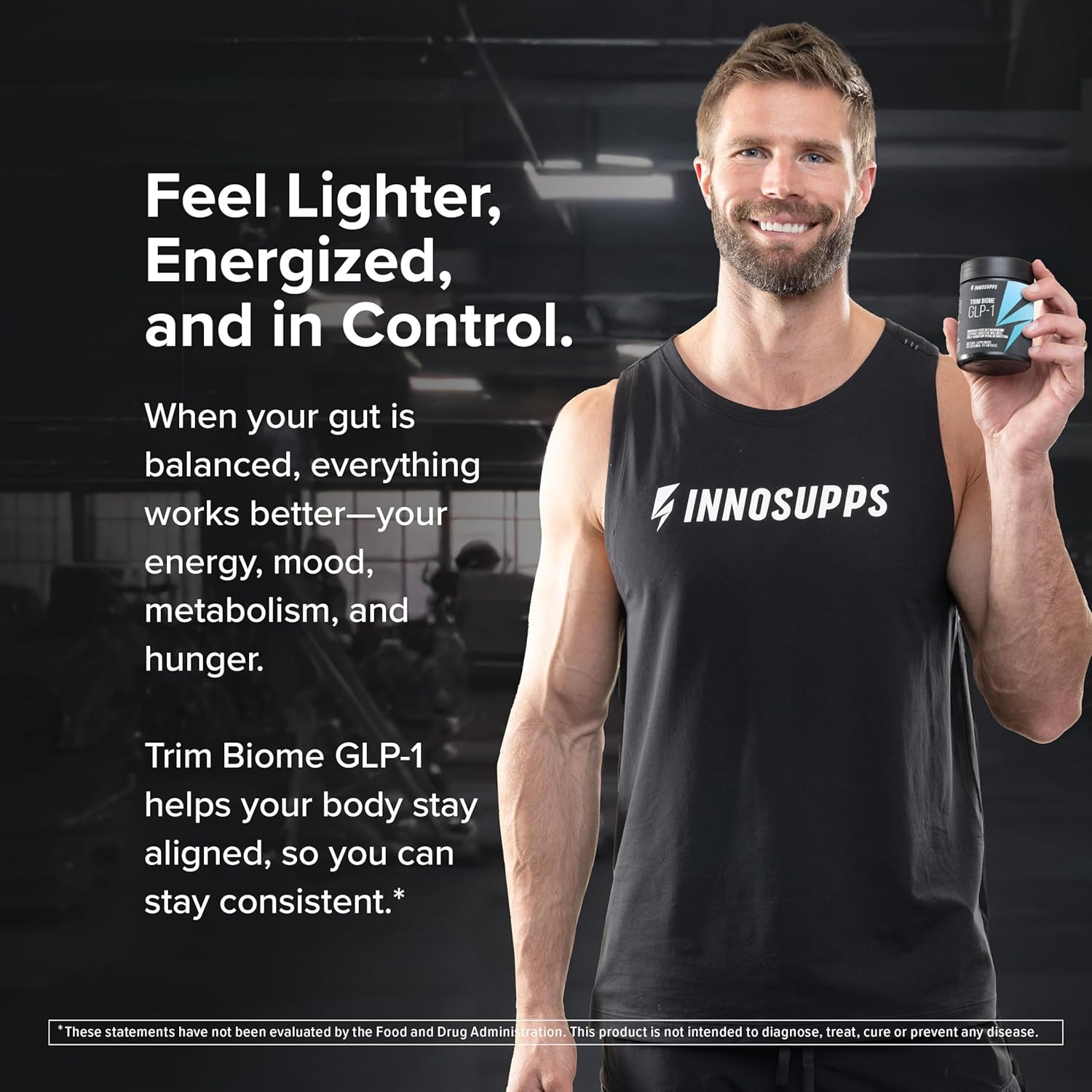 InnoSupps Trim Biome GLP-1 - Gut Health + Metabolic Support* - Prebiotic + Probiotic + Postbiotic - Akkermansia + Berberine - 60 Capsules. 30 Servings - Image 2