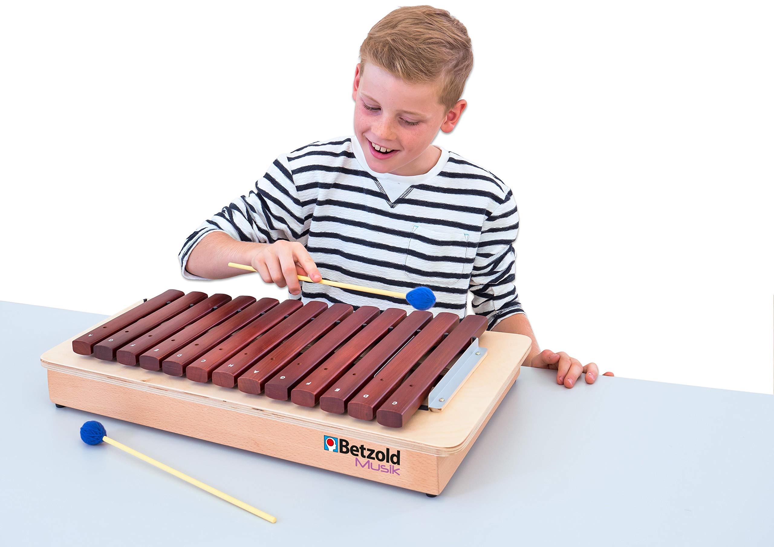 Betzold Musik - Holz-Xylophon für Kinder, Alt-Xylofon diatonisch 16 Klangstäbe