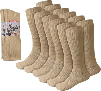 Diamond Star Mens Military Boot Socks Quick-Dry Cotton Crew Socks for Army, Firefighters, Police, Hiking & Trekking