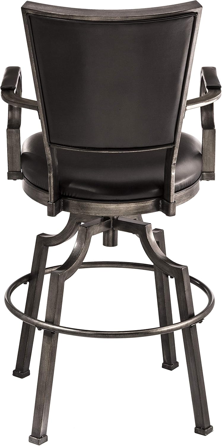 Hillsdale Furniture Castlebrook Swivel Bar Stool, Black: Furniture & Decor