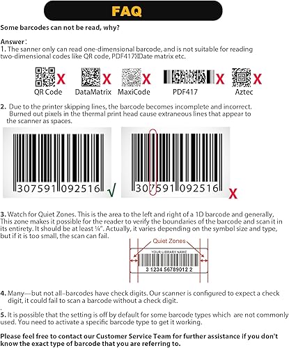 Miniatura 9 de NADAMOO Escáner de código de barras inalámbrico de 328 pies de distancia de transmisión USB inalámbrico 1D láser automático lector de código de