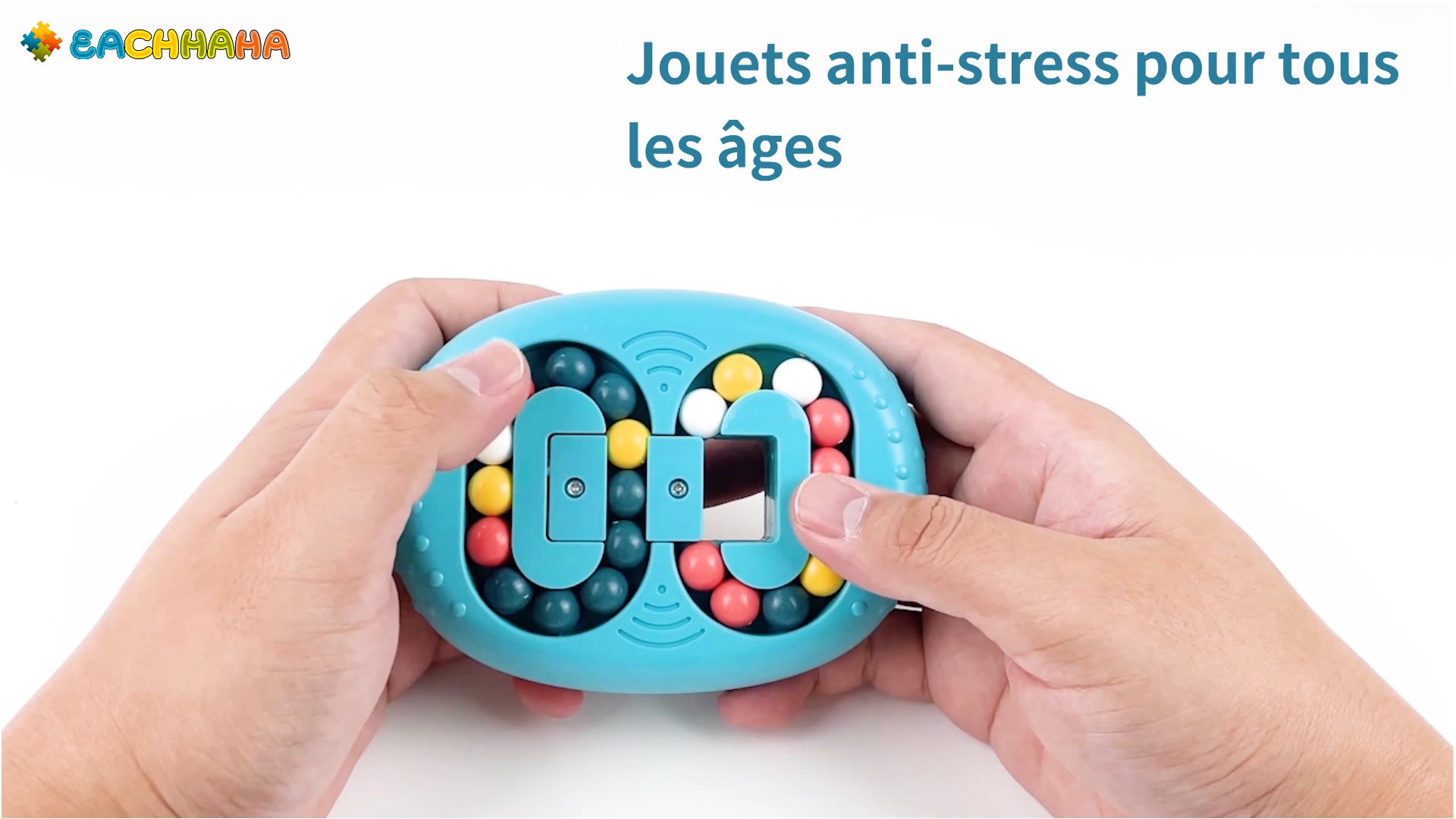 Magic Bean Puzzle 2 En 1 Bleu – Jeu D'adresse Anti-stress IQ – Cube Magique Haricots à Trier – Cadeau Top Pour Enfants & Adultes