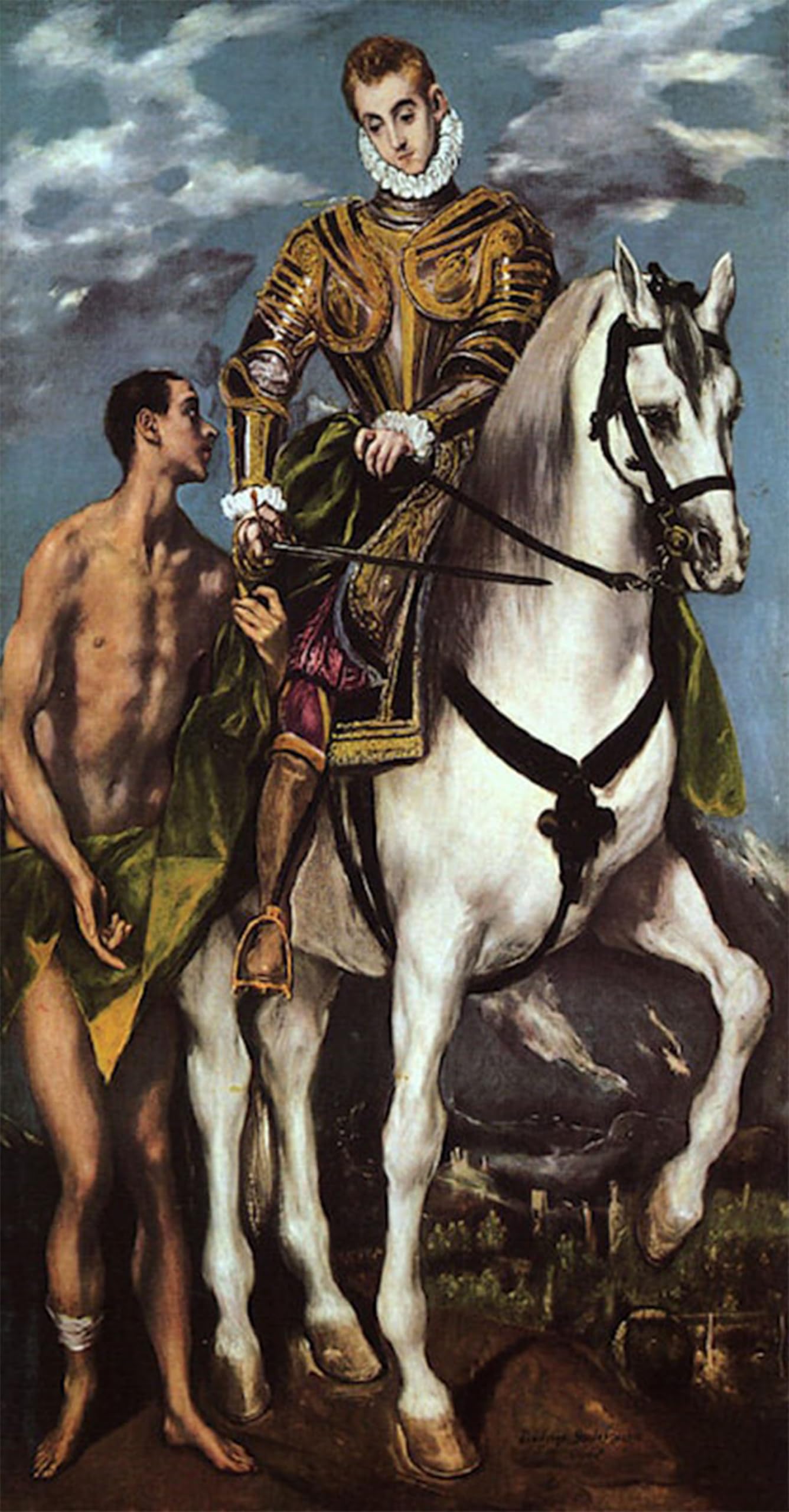 ARTXLXXBN Famous Prints Artwork Pictures Poster Painting Art St and the Beggar by El Greco Artwork Landscape Pictures for Home Decor 60x90cm