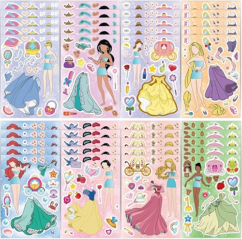 Miniatura 1 de 40 piezas de calcomanías para hacer tu propia princesa, regalos de fiesta de cumpleaños de princesa para suministros de fiesta de cumpleaños de