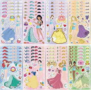 40Pcs Make Your Own Princess Toys Stickers Sheet,Princess Birthday Party Favors for Princess Birthday Party Supplies