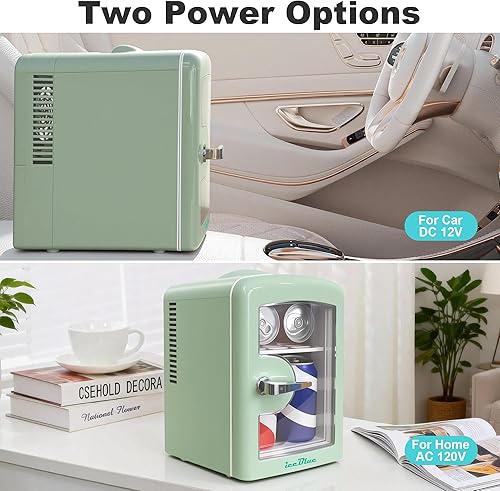 Miniatura 5 de Iceblue Mini nevera, pequeño refrigerador con ventana de visión, 4 litros/6 latas, refrigerador pequeño compacto para belleza y bebidas,