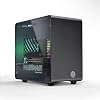 ElectroCookie Raspberry Pi 5 Case Aluminum Mini Tower Case with Cooling Fan and Color-Changing Ambient Light Black