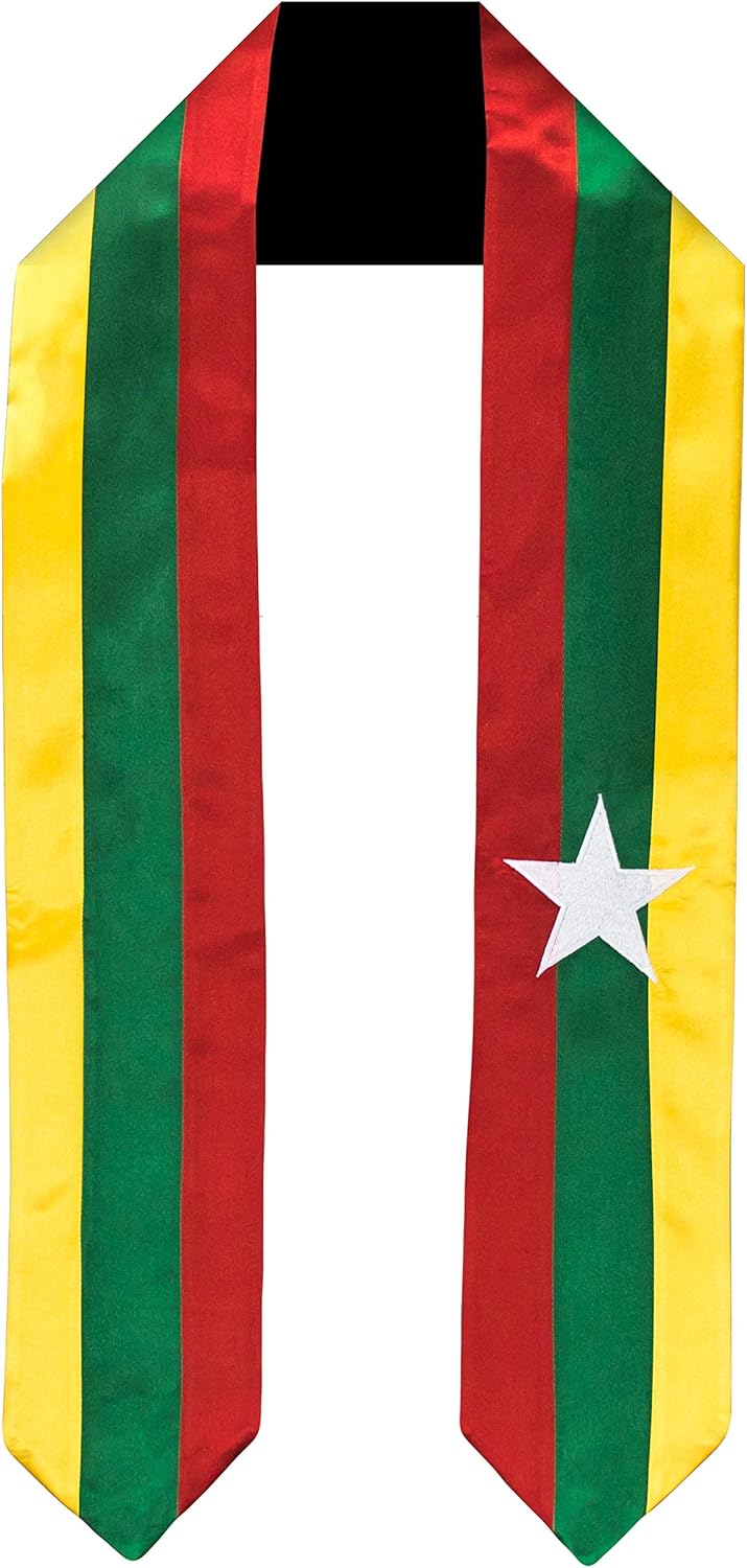 Vision Wear Myanmar Burma Flag Graduation Sash/Stole International Study Abroad Adult Unisex