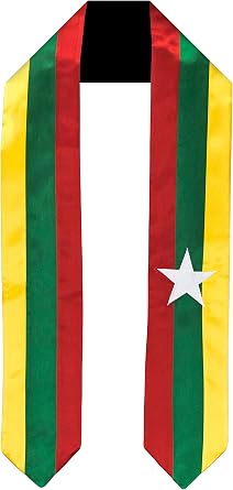 Vision Wear Myanmar Burma Flag Graduation Sash/Stole International Study Abroad Adult Unisex