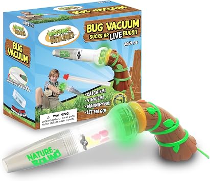 Nature Bound Bug Catcher Toy, Eco-Friendly Bug Vacuum, Catch and Release Indoor/Outdoor Play, Ages 3 to 12, Complete Kit for Kids Upgraded Style