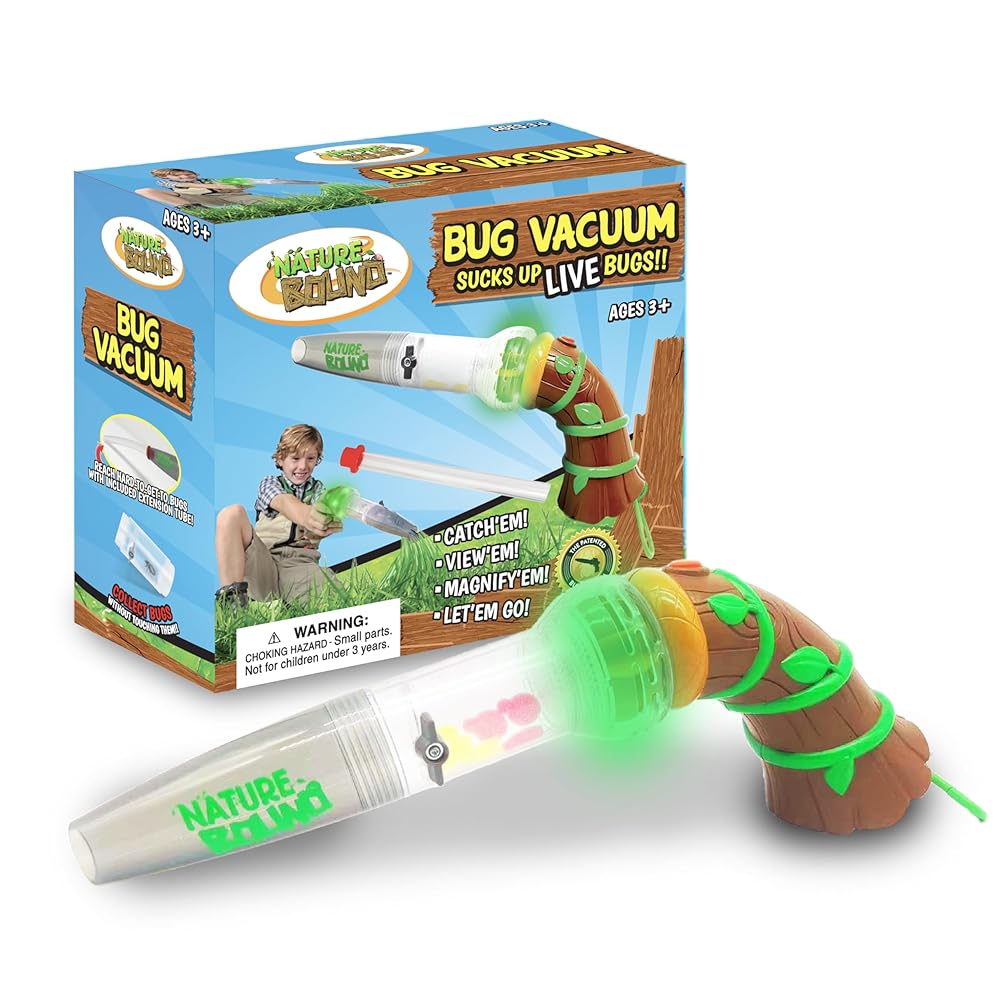 Nature Bound Bug Catcher Toy, Eco-Friendly Bug Vacuum, Catch and Release Indoor/Outdoor Play, Ages 3 to 12, Complete Kit for Kids (Upgraded Style)