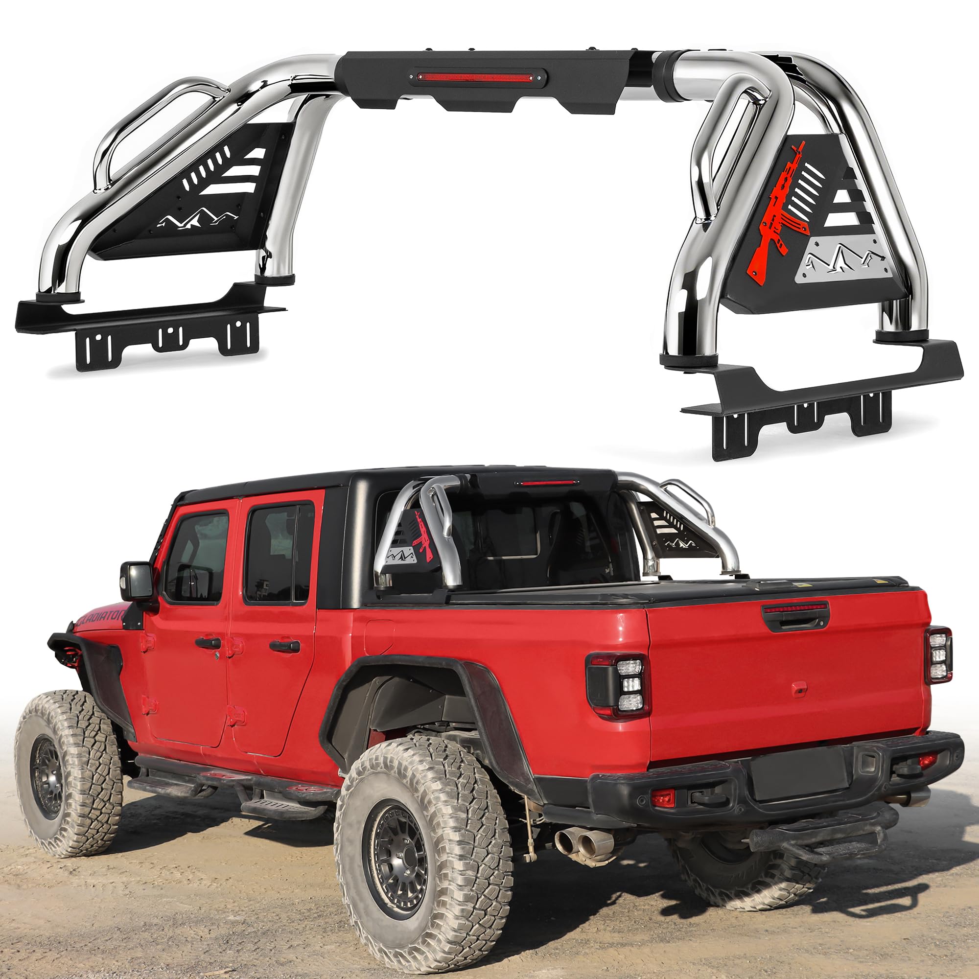MONOKING Universal Sport Roll Bar for Truck with Brake Light