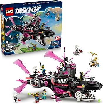 LEGO DREAMZZz Nightmare Shark Submarine 71500-9 Years and Above Creative Toy Making Set Including Shark and Submarine for Sea Enthusiast Children, Birthday Gift (1413 Pieces)