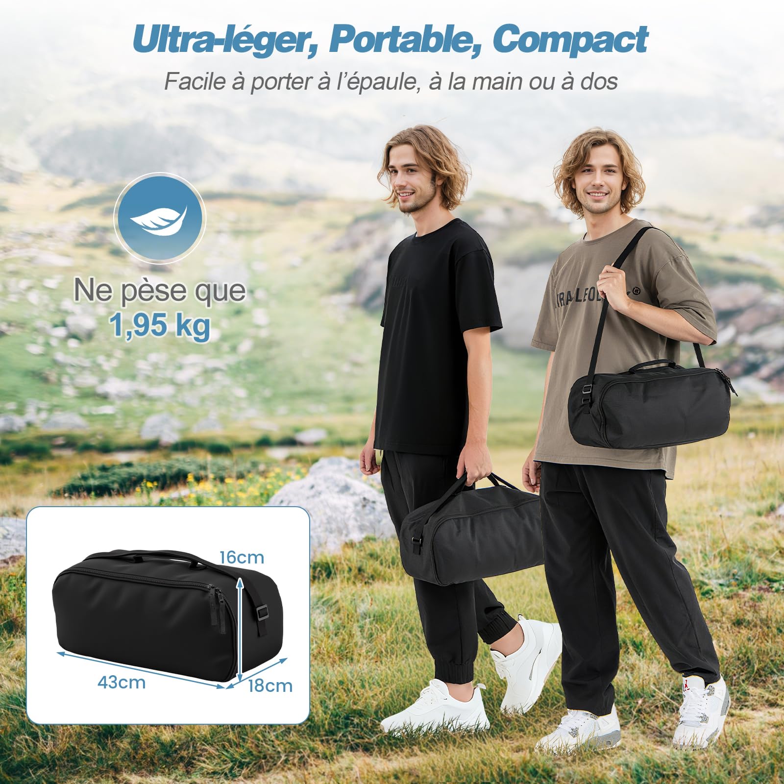 COSTWAY Lit de Camp Pliable 1 Personne, Poche Latérale, Sac de Transport, Connexion par Crochet, Lit Pliant Léger pour Randonnée Plage Bureau, Charge 150 kg, 193 x 70 x 18 cm
