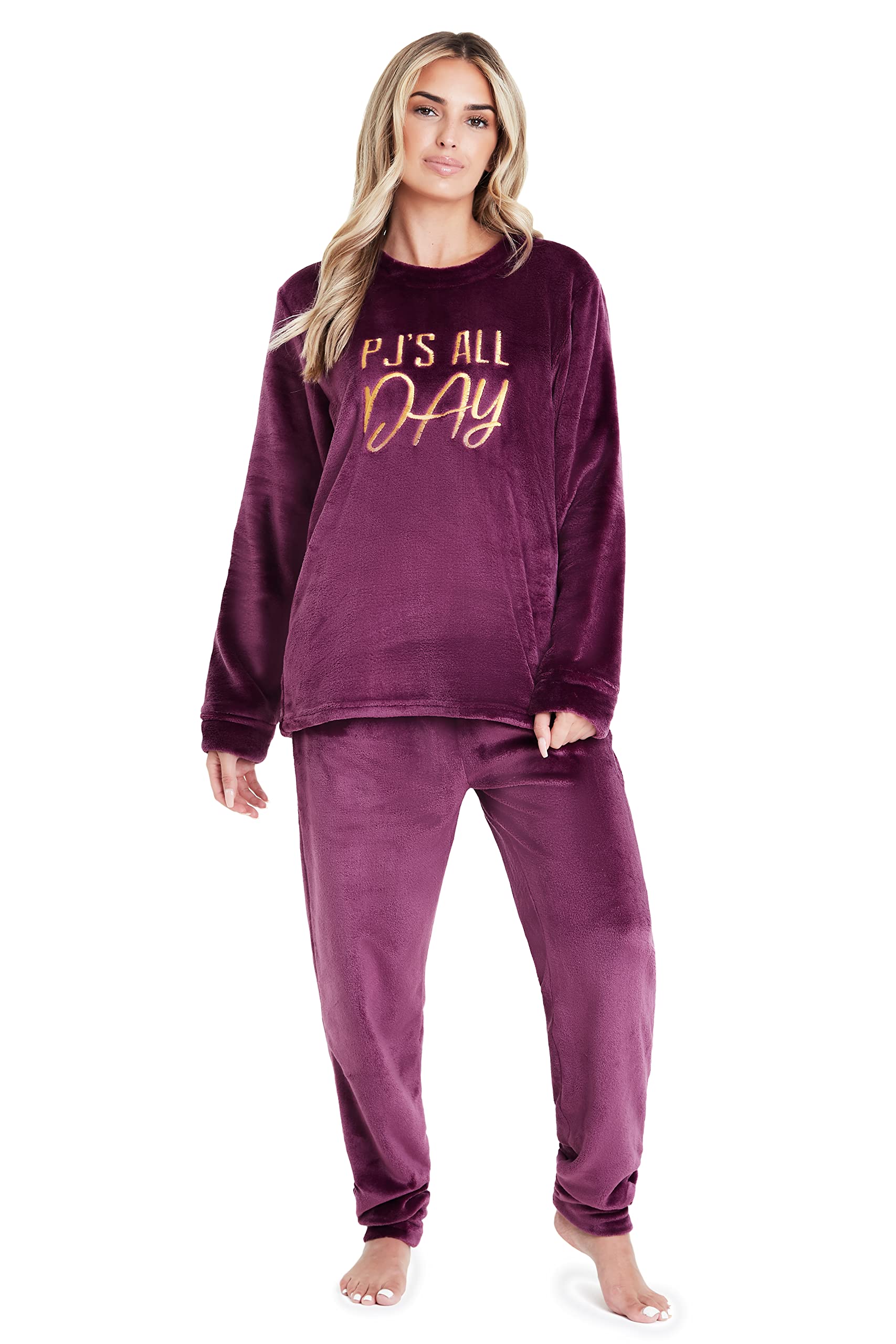 CityComfort Pigiama Pile Donna, Set Manica Pigiama Donna Invernale per Adulti Adolescenti, Regali per Lei