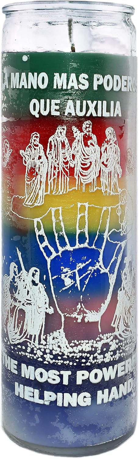 12 PCS Candle Helping Hand 7 Colors- Mano MAS PODEROSA 7 Colores Burn TIME 120 Hours