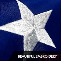 Vista 3 de G128 Bandera de EE.UU. 8x12 pies Serie ToughWeave con estrellas bordadas de 300D poliéster Bandera del país, estrellas bordadas, rayas