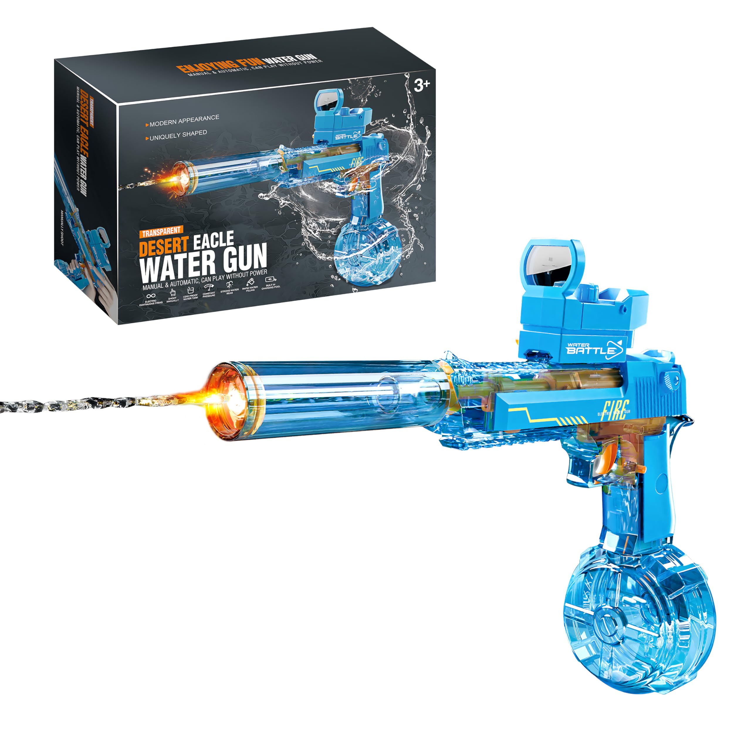 Amazon.com: Ctffnny CY05 Electric Water Gun with Lights, Induction ...