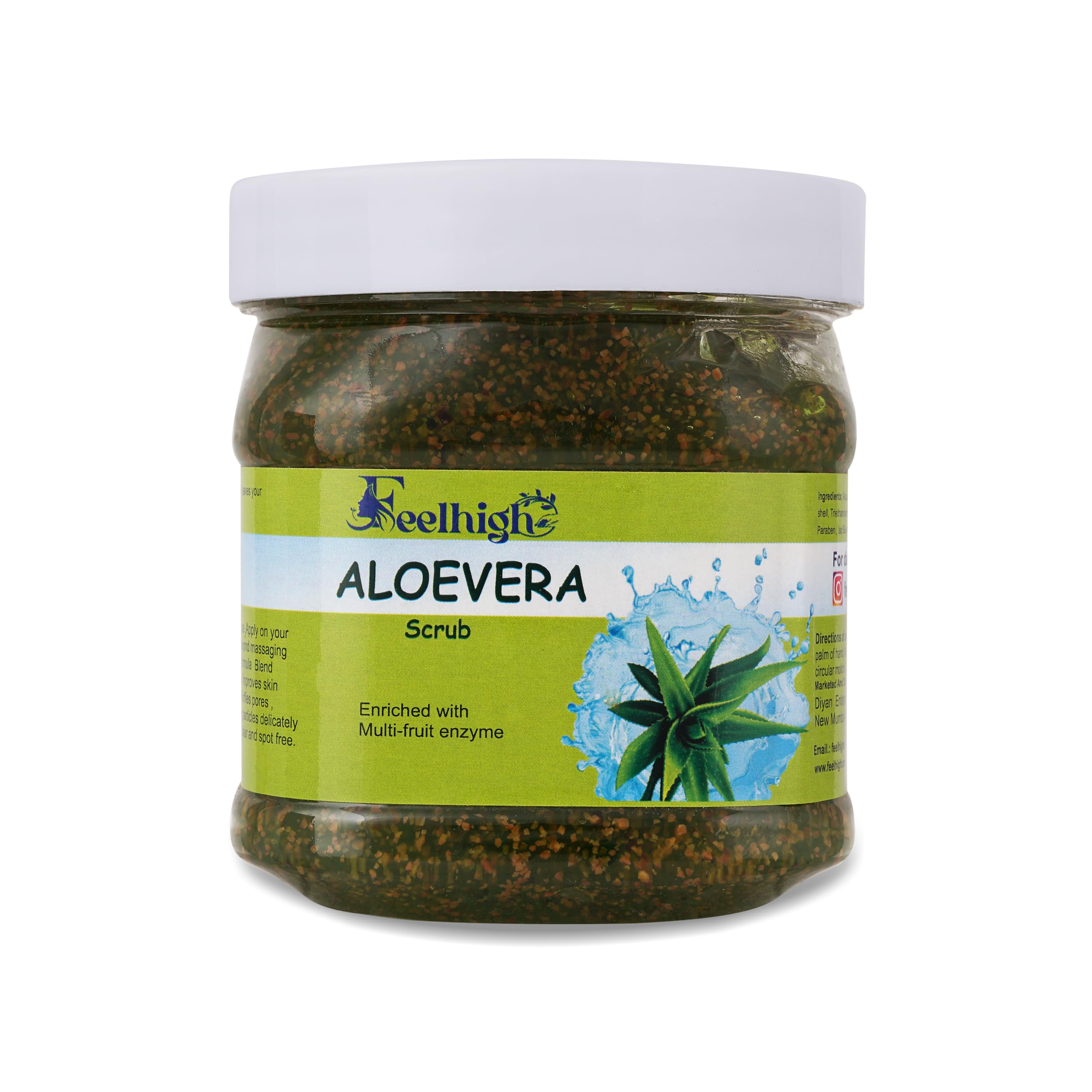 Aloevera gel scrub enriched with Multi Fruit Enzyme ANd Aloe Vera Extract Helps to Smooth the skin And Remove Dirt 500ml Men And Women-image-42