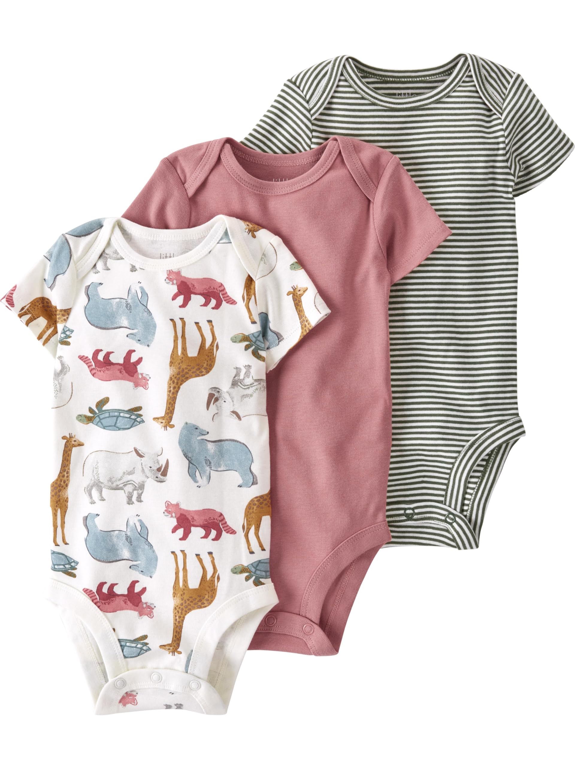 little planet by carter's Unisex Baby 3-pack Short Sleeve Bodysuits Made With Organic Cotton