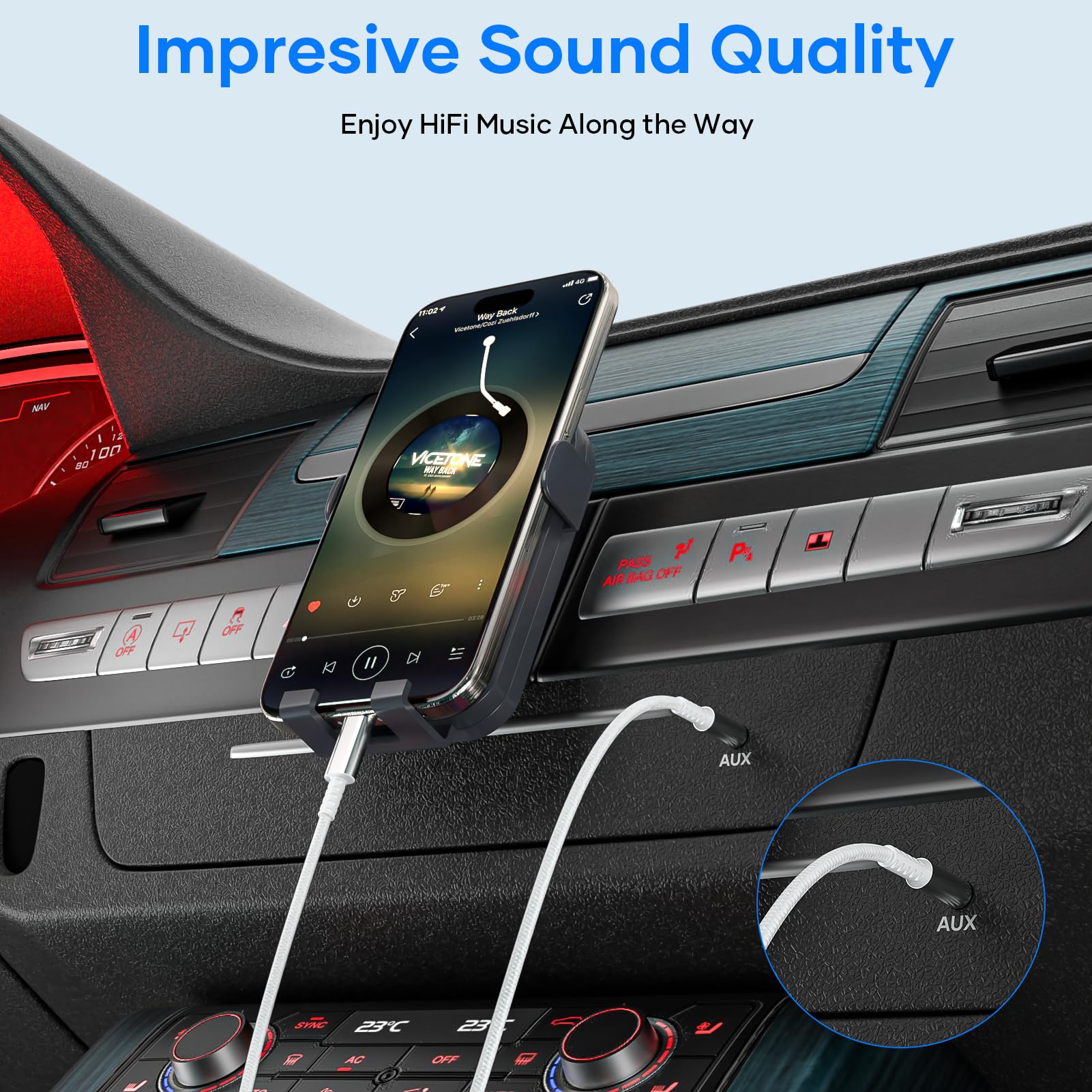 Cable Jack i Phone 1,2M [Certifié MFi] Audio Cable Auxiliaire Voiture i Phone Light-ning Cable Jack 3.5mm Compatible avec iPhone 14/13/12/11/X pour Autoradio/Casque/Enceinte, Argent