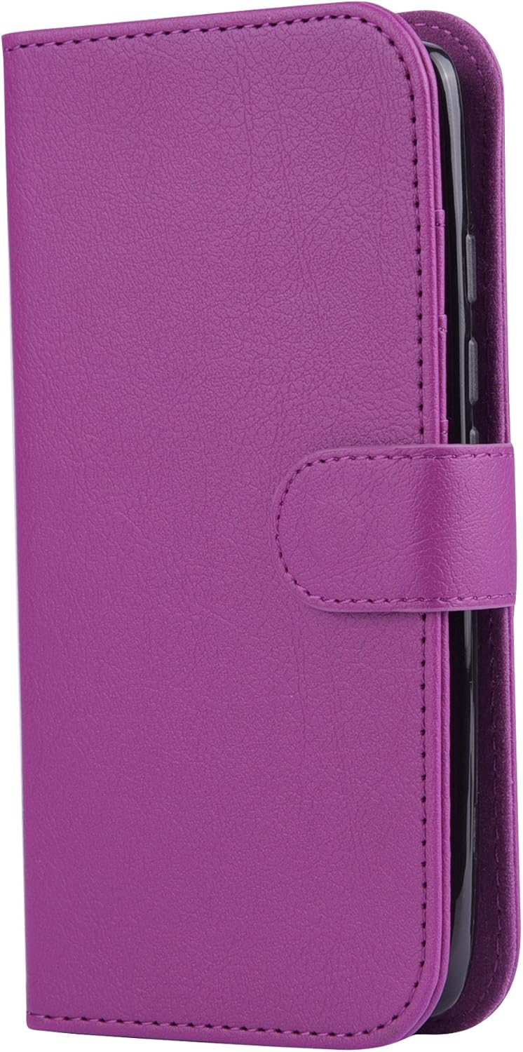 Droid Turbo Case, Abacus24-7 Wallet with Flip Cover and Stand, Purple