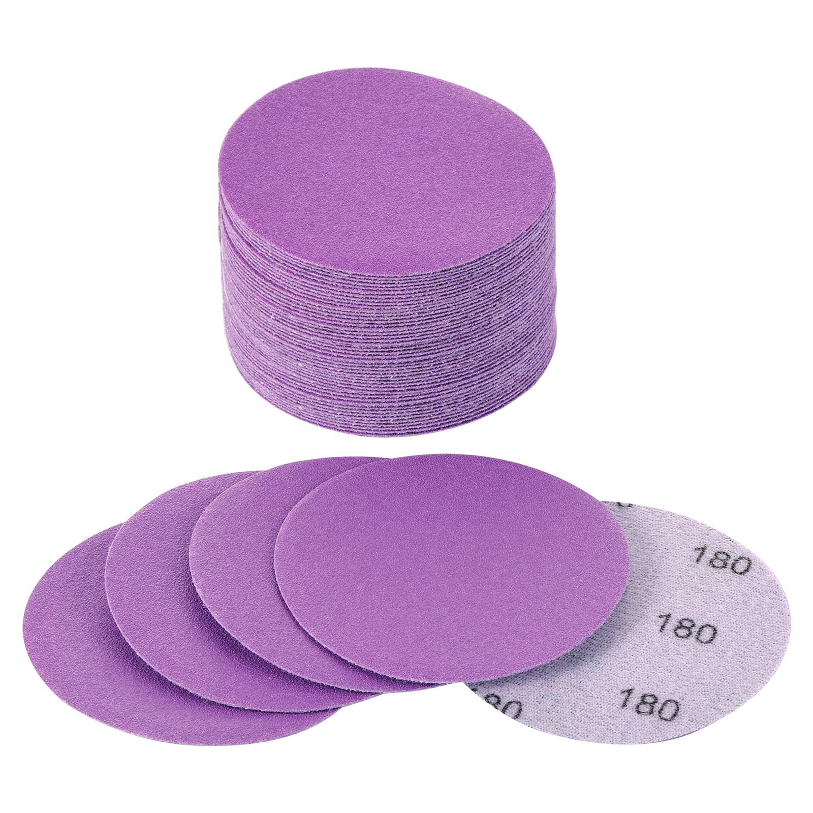 3 Inch Sanding Disc 40Pcs, 180 Grit Sandpaper, Drill Sanding Attachment, Wet Dry Hook and Loop Sandpaper Discs for Random Orbital Sanders, Alumina Sand Paper for Wood, Metal, Automotive