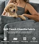 Tbfit Modern Couch, 89" Cloud Sofa, Spring Seat Cushions, Comfy 3-Seater w/Pillows, Chenille Fabric Removable Covers, Soft Upholstered Living Room Furniture, Home, Apartment, Gray