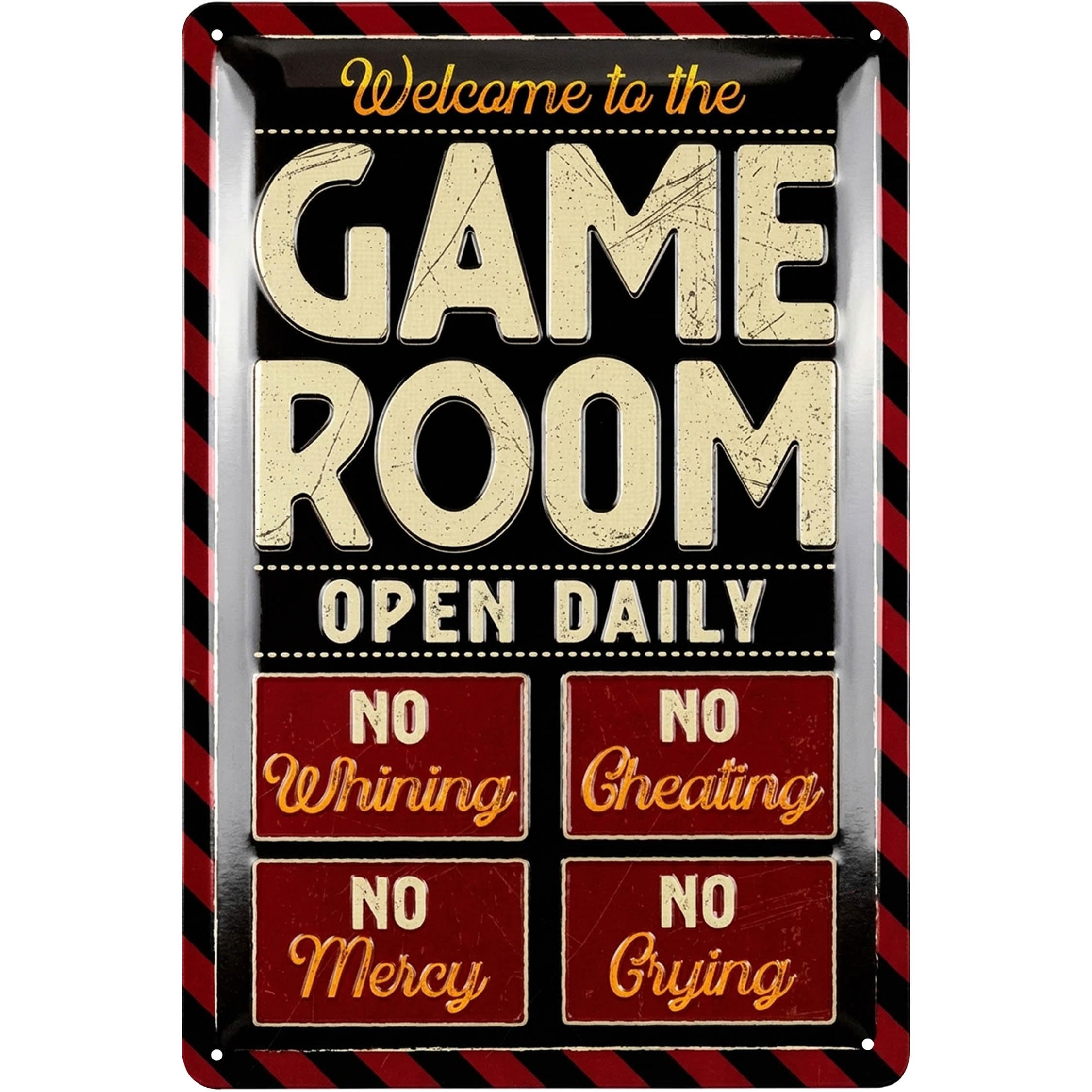 LANOLU Vintage Tin Sign - WELCOME TO THE GAME ROOM Gamer at Play sign, Do Not Disturb I'm Gaming, Video Game Metal Sign, Gamer Room Decor for Men, Retro Wall Decor, 12x8"