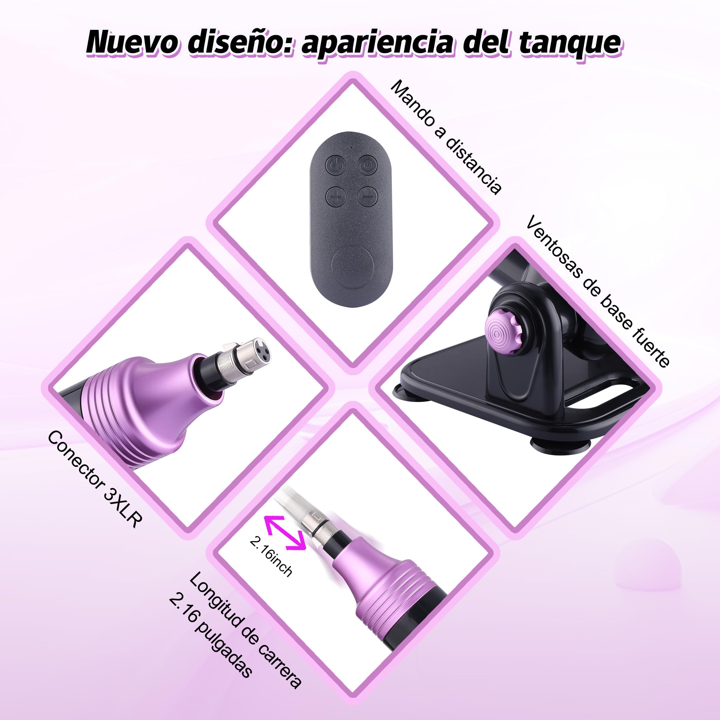 Potente máquina sexual para parejas y solteros: 21 modos de juego, motor silencioso de 60 W, empuje ajustable de 0 a 180°, mando a distancia, embalaje discreto.
