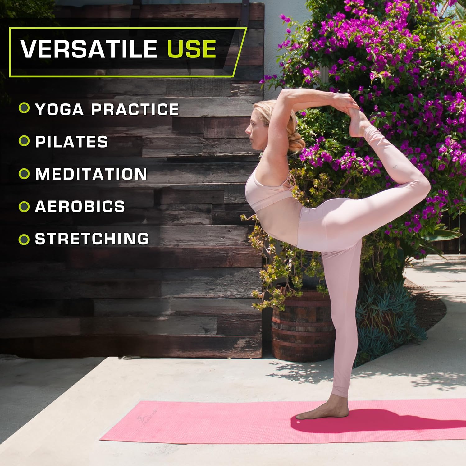 ProsourceFit Original Yoga Exercise Mat ¼” (6mm) Thick for Comfort and Stability with Carrying Straps, Non Slip –Multiple Colors