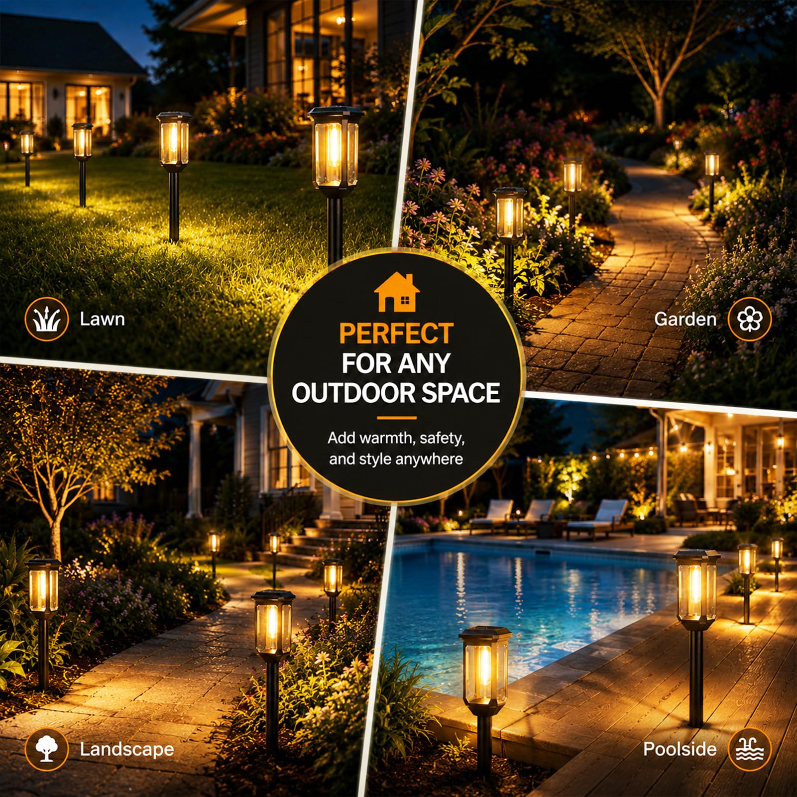 Tenmiro Solar Pathway Lights Outdoor 4 Pack, Bright Solar Garden Lights view 7