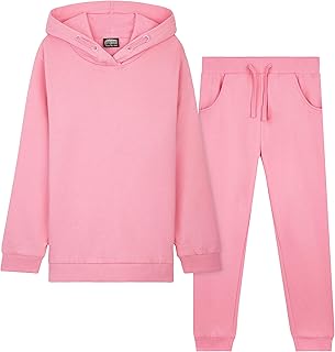 Chandal Niña, Conjunto de 2 Piezas Sudadera con Capucha y Pantalon Chandal, Ropa Niño 100% Algodon, Regalos Para Niños Edad 3-14 Años