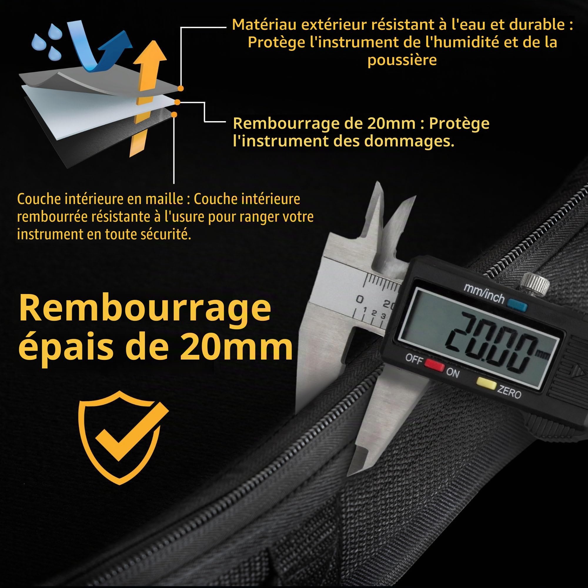 McGrey KBT-3122-88 Keyboardtrolley, Poignée de transport auto-agrippante | Valise roulante légère pour pianos 88 touches, Matériau résistant à l'eau, protège contre l'humidité & la poussière, Poids: 3