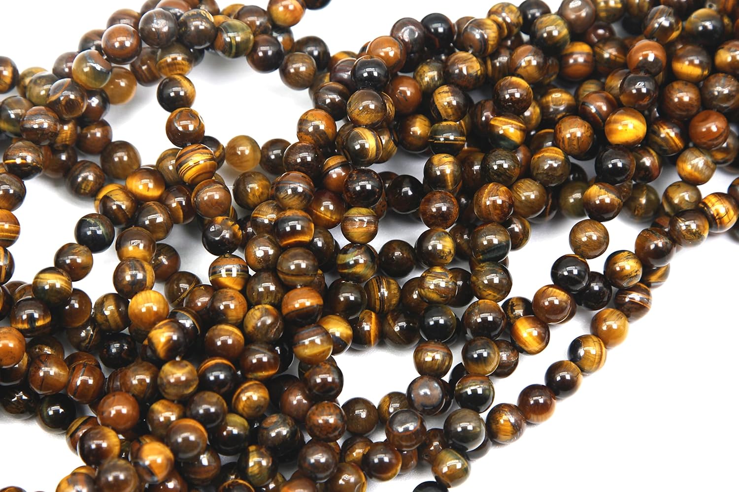 45PCS 8mm Natural Yellow Tiger Eye Gemtone Jewellery String, Round Loose Beads for DIY Jewelry Making, 1 String/15 Inches Natural Yellow Tiger Eye Gemtone 8mm