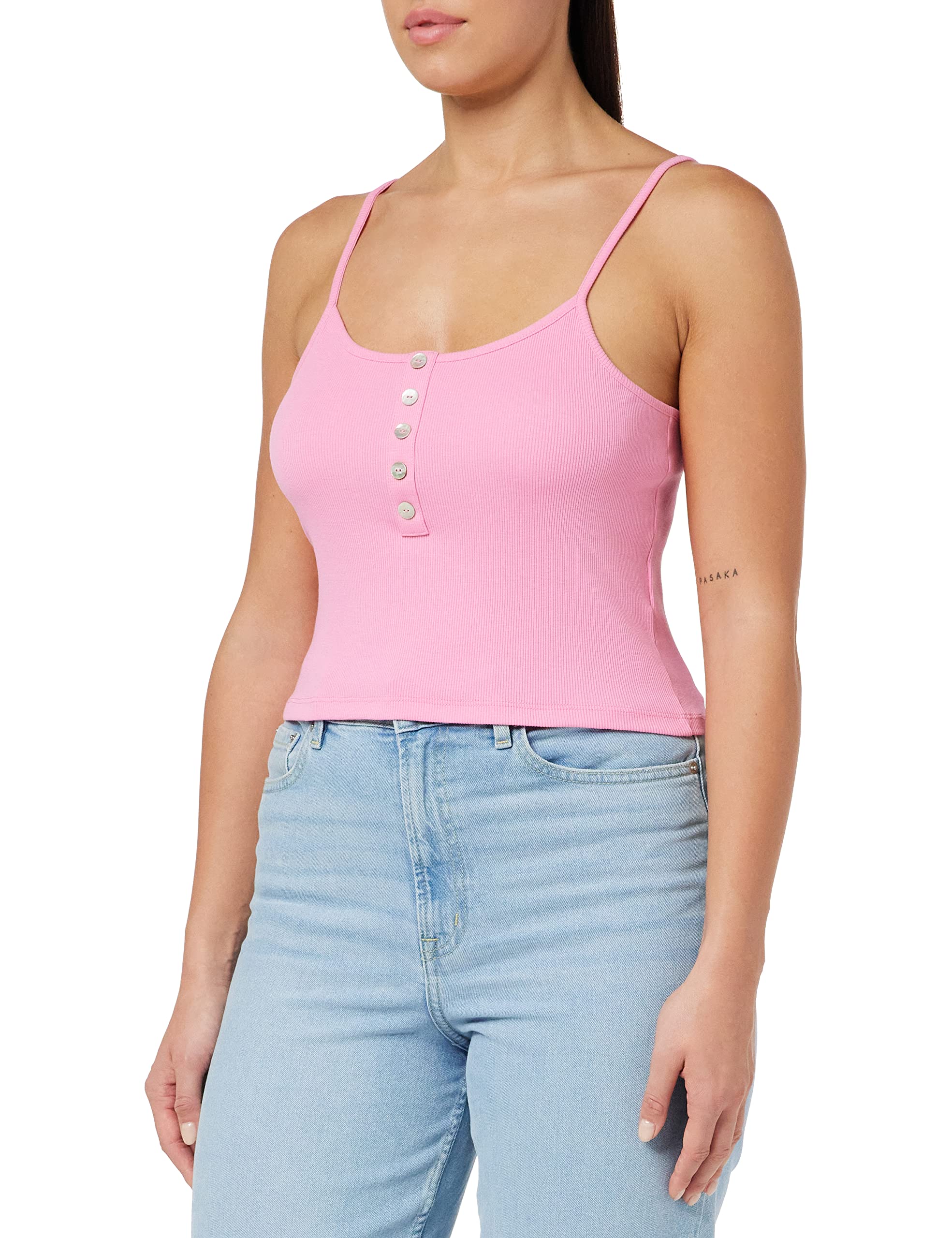 ONLY Women's ONLNESSA S/L Short Button TOP JRS Vest, Sachet Pink, XL