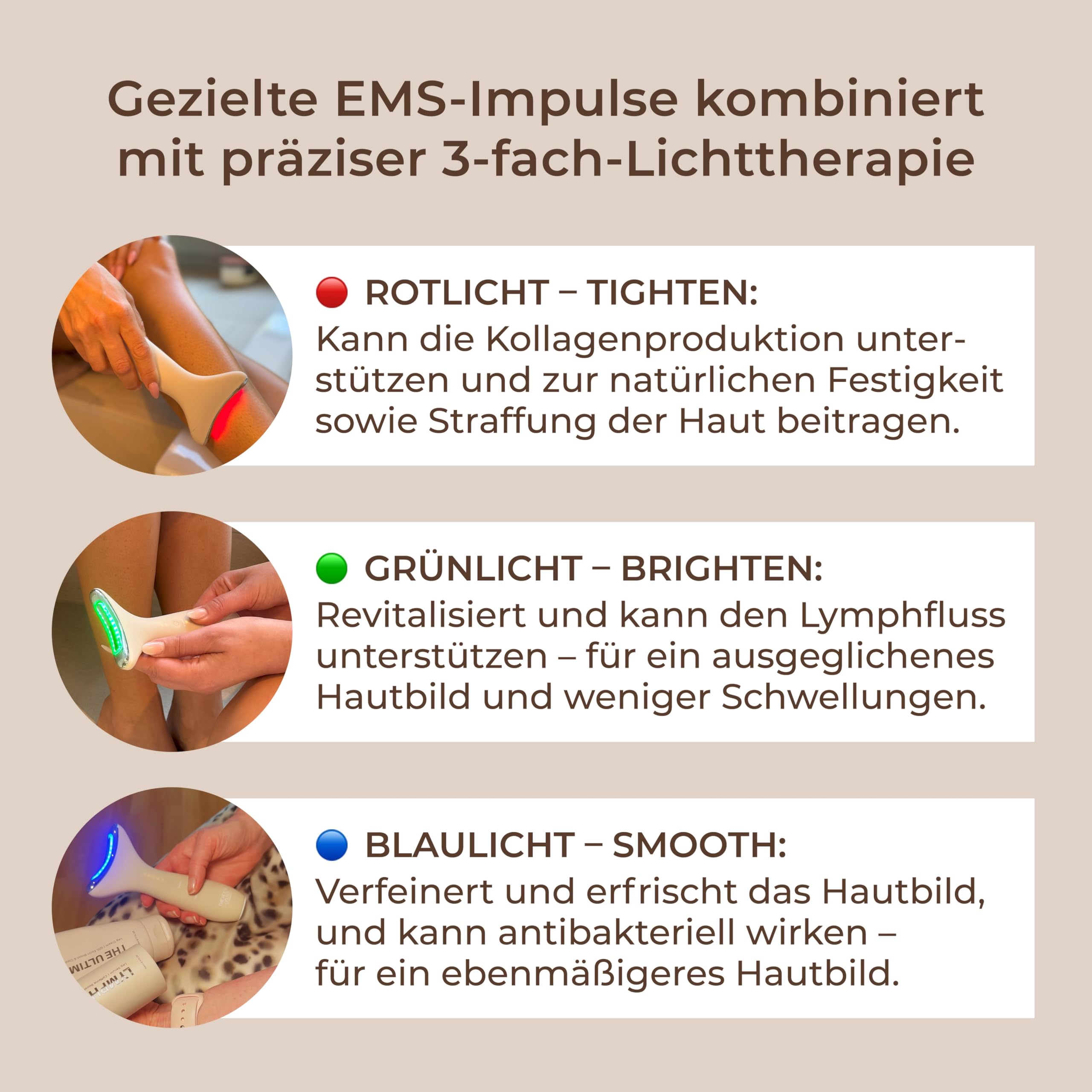 THE HOUSE of LEGS – Ultimate Leg Ritual Trio | Premium Beinpflege-Set mit EMS & Lichttherapie, LymphGlow Serum & Ultimate Leg Cream | Für straffe Konturen, leichte Beine & sichtbaren Glow