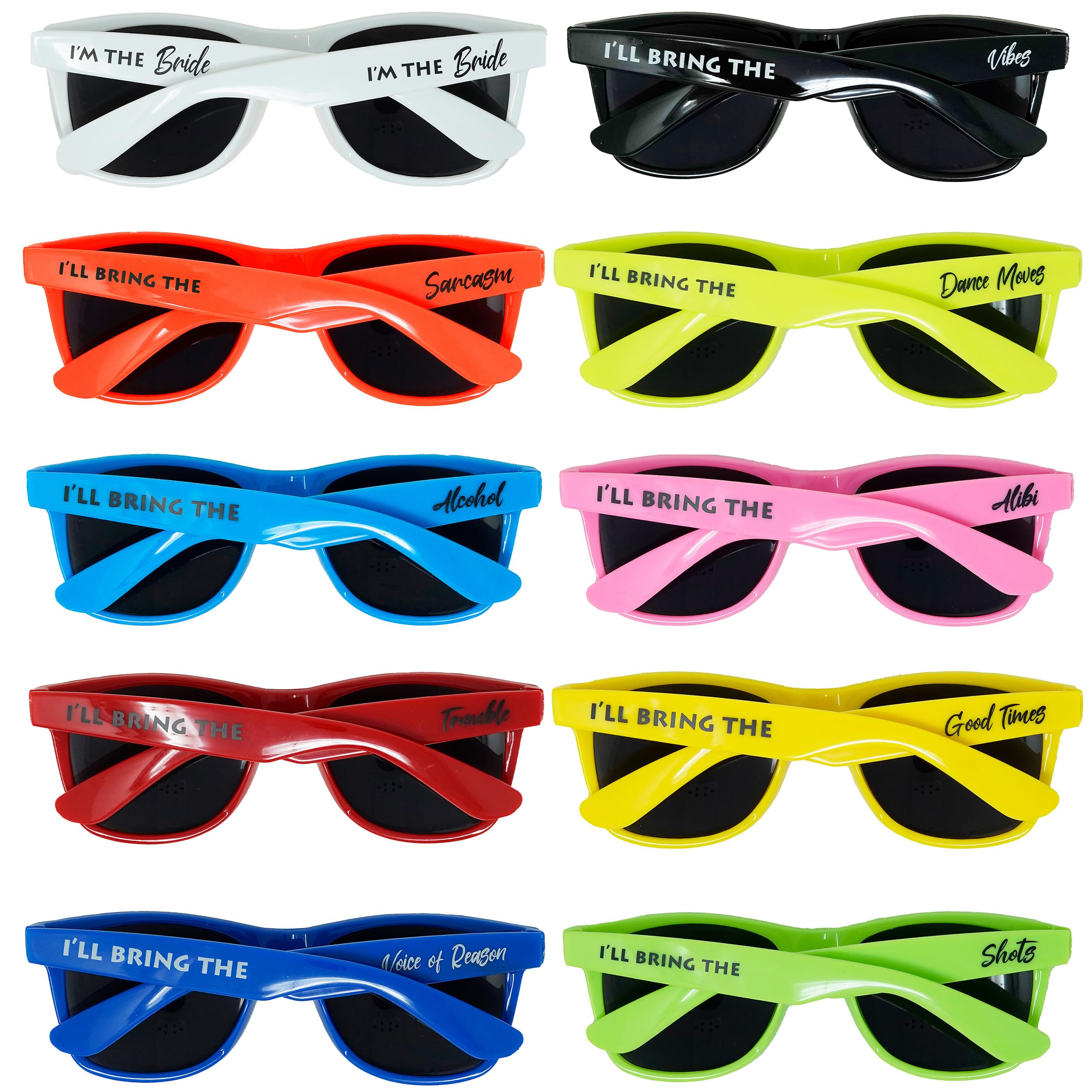 Funky Junque Sunglasses Womens Men Polarized Classic Retro Trendy USA Bachelorette Solid Plain Party Unisex