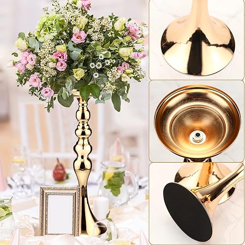 Miniatura 3 de Sadnyy 16 piezas de metal para arreglos florales de boda, centro de mesa, decoración de mesa alta, florero para bodas, recepciones, centros de mesa,