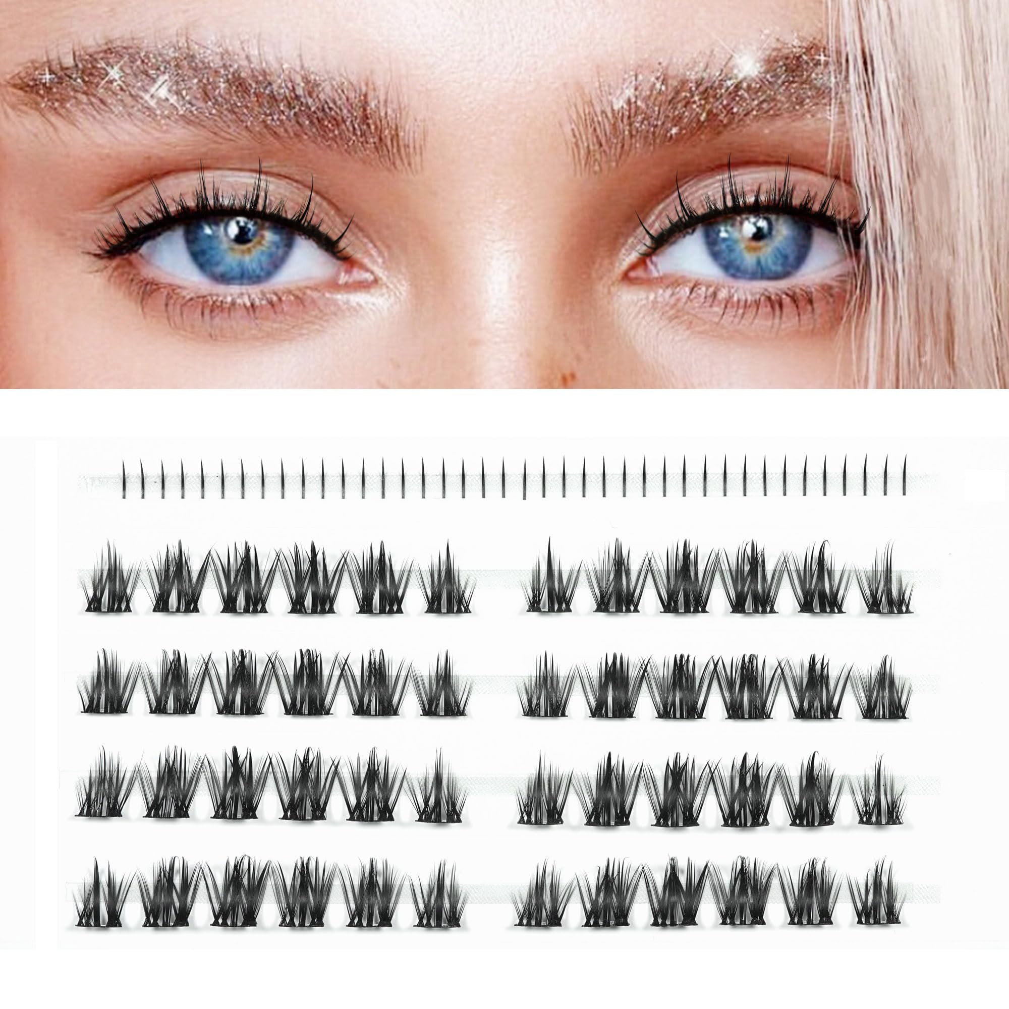 LANKIZ Manga Lash Clusters, Individual Lashes Natural DIY Wispy Manga Lash Clusters, False Lash Extension at Home