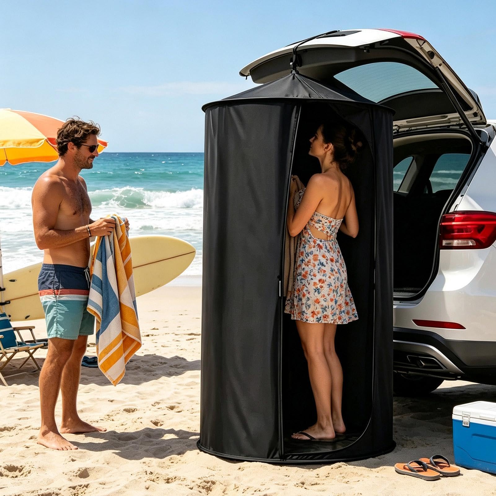 Tenda di cambio per auto capanno da tetto rimovibile impermeabile