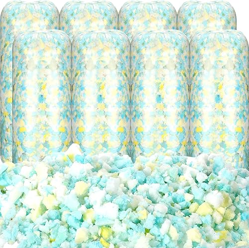 Frienda Paquete de 8 bolsas de puf de 40 libras a granel, relleno de espuma viscoelástica triturada, relleno de silla de puf suave, relleno de