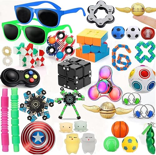 Juego de juguetes antiestrés de metal fresco para niños y adultos, suministros de recuerdos de fiesta, premios de cumpleaños, Navidad, bolsas de