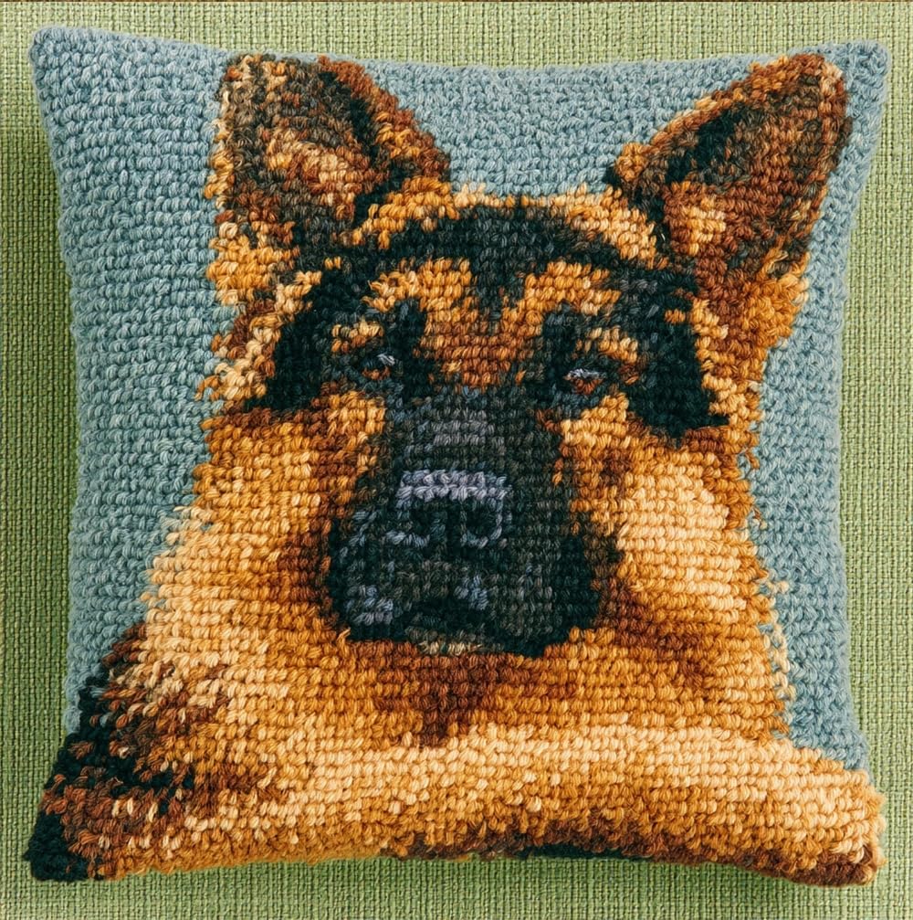 kitphoenix Latch Hook Cushion Kits German Shepherd