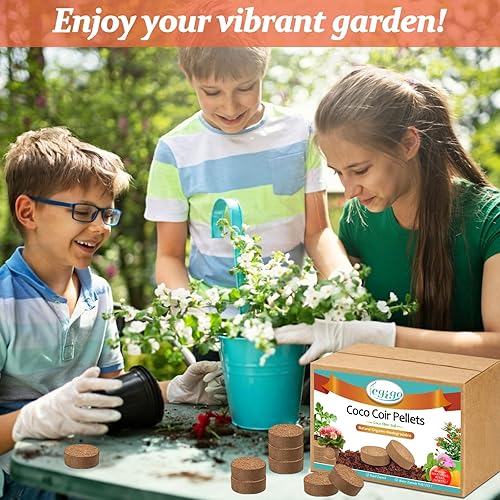 Miniatura 7 de Legigo 100 pellets de fibra de coco orgánico de 1.575 in para plantas, tierra comprimida de fibra de coco, pellets de fibra de coco para plantar