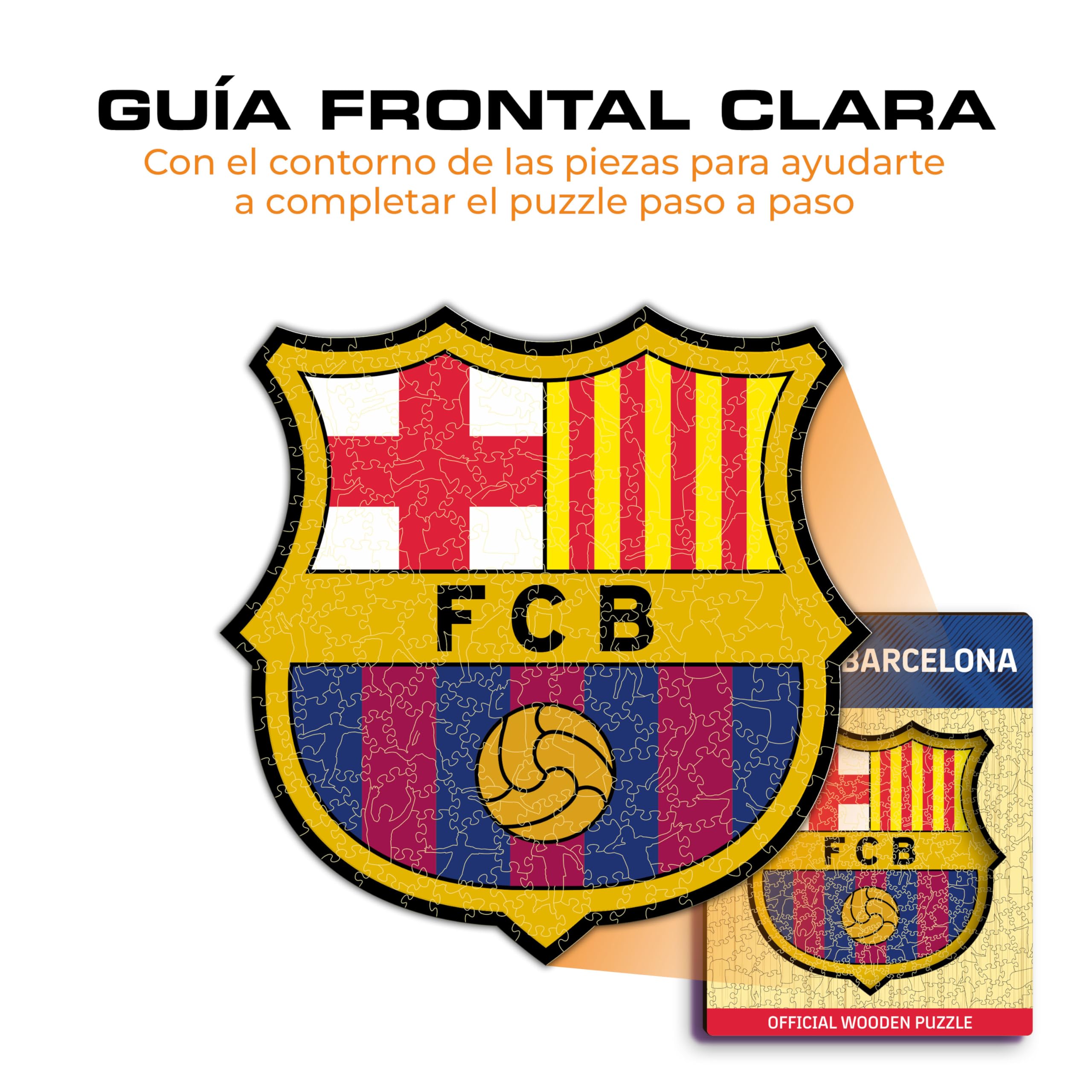 Iconic Puzzles, Logo Barcelona, ​​Producto Oficial, Puzzles de Madera para Adultos y Niños, Madera 100% Sostenible, S, 150 Piezas — view 7