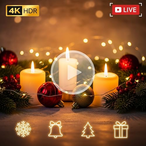 Christmas Candles 4K – Festive Ambience Fire TV Screensaver
