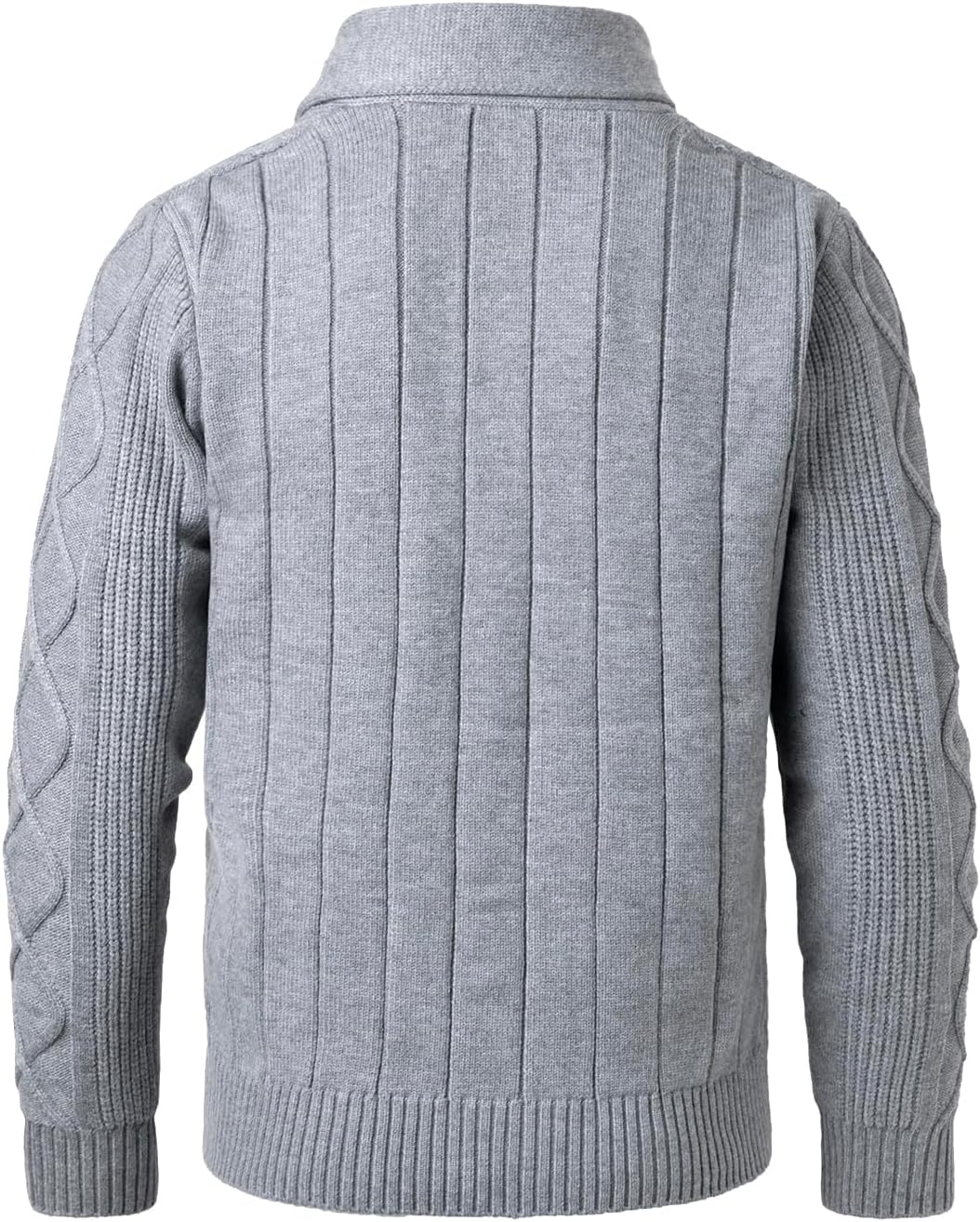 Men's Shawl Collar Cardigan Knitted Button Down Sweater Long Sleeve V-Neck Sweatshirt for Autumn Winter - Image 3