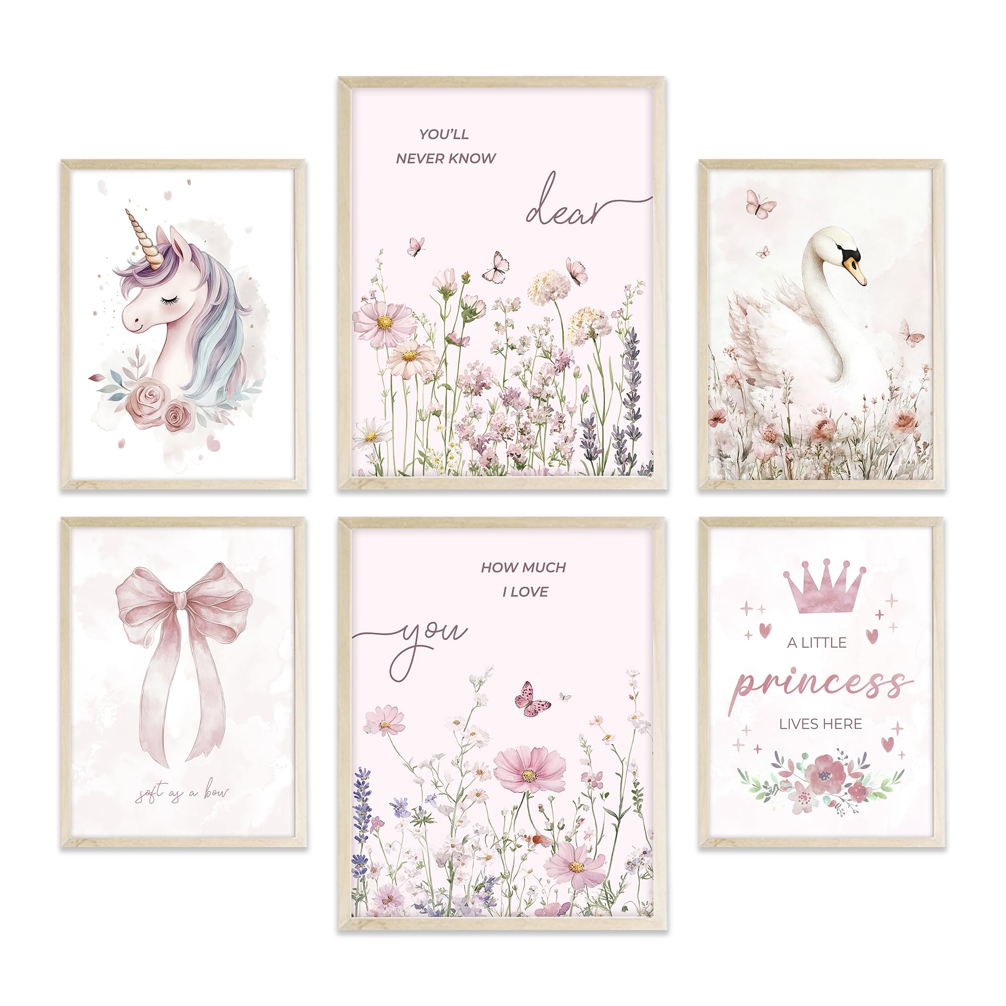 Eastern Print Pink Nursery Wall Art Set, Wildflower Baby Girl Room Decor, Floral Art for Baby Girl, Pink Nursery Art Prints, Kids Room Wall Decor,