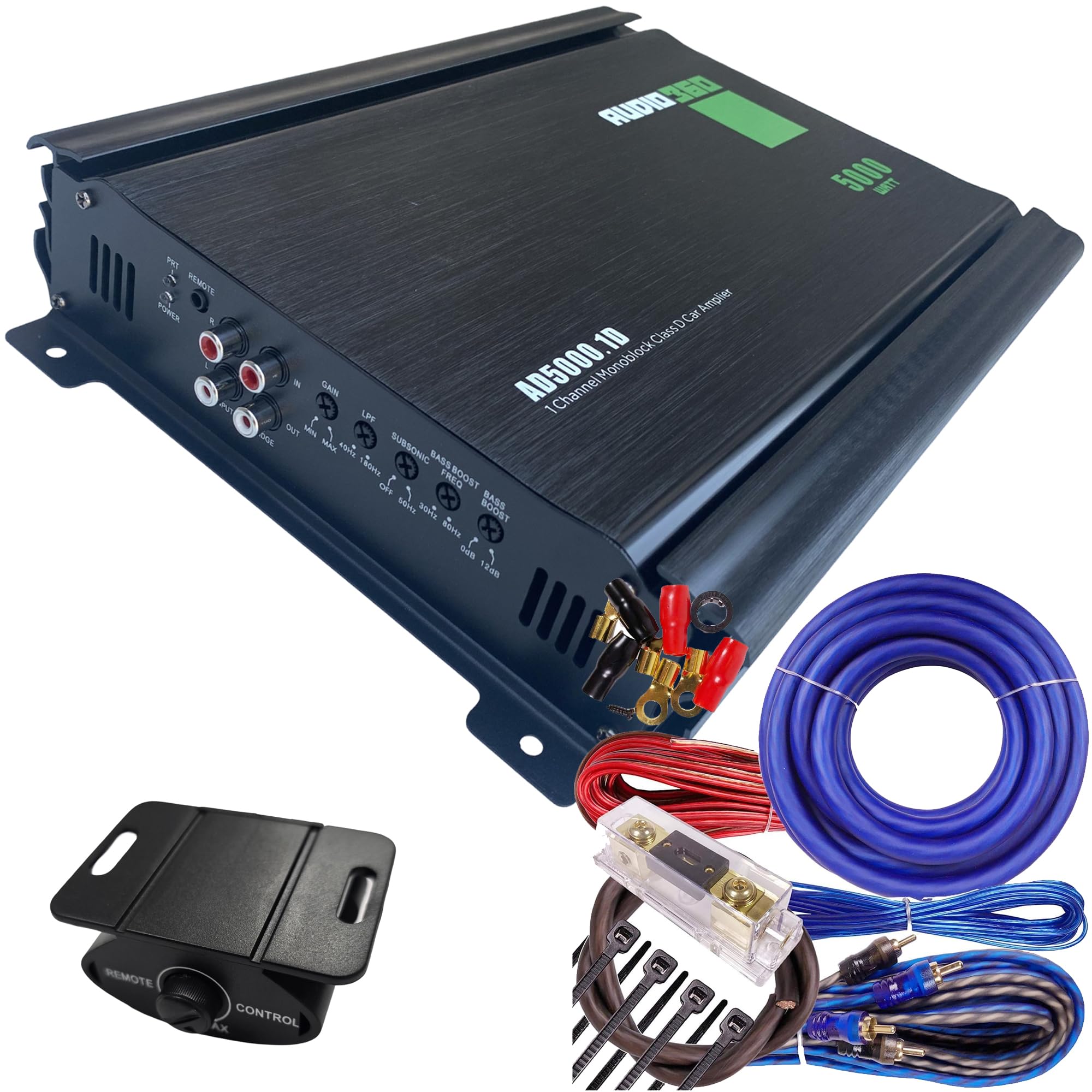 Amazon.com: Audio360 AD5000.1 Monoblock Car Amplifier Bundle